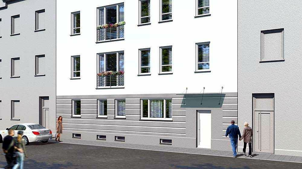 Architekturvisualisierung Sanierung Altbau (Straßenseite) in Adamstrasse 41, 90489 Nürnberg, für Kaller & Kaller Werbeagentur GmbH & Co. KG in 2012