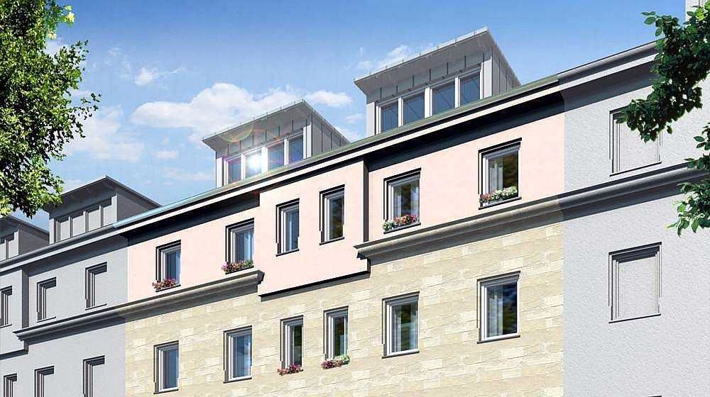 Architekturvisualisierung Straßenseite Revitalisierung Altbau in Adamstraße/Nürnberg für Kaller & Kaller Werbeagentur GmbH & Co. KG (2012)