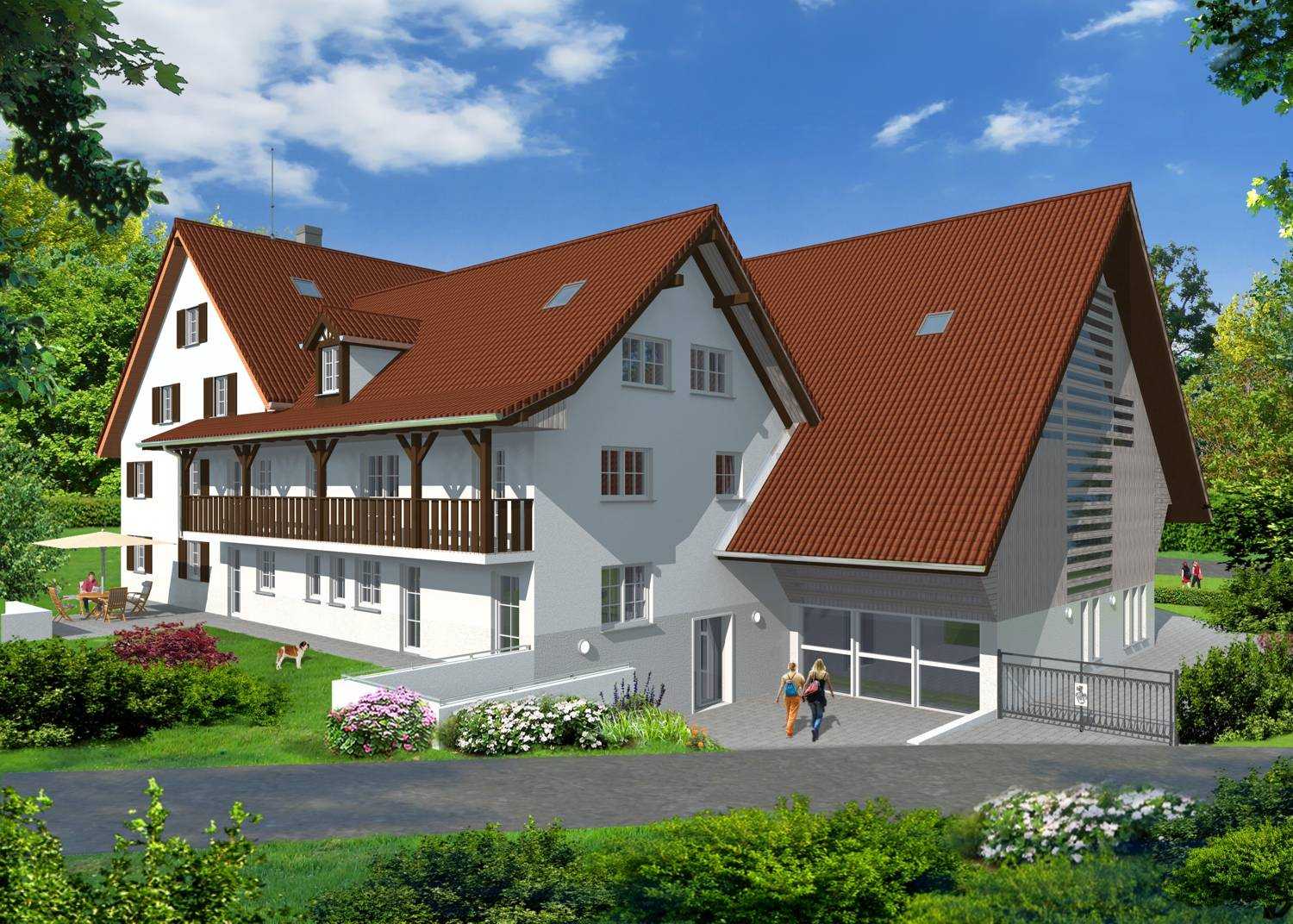 Altbau-Visualisierung Hofseite Hotel für PW Immobili Sagl / Schweiz (2012)