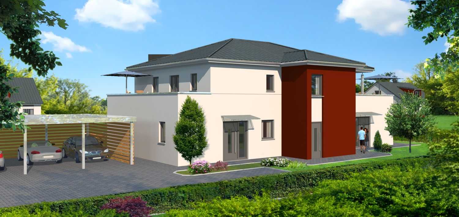 Architekturvisualisierung Doppelhaus