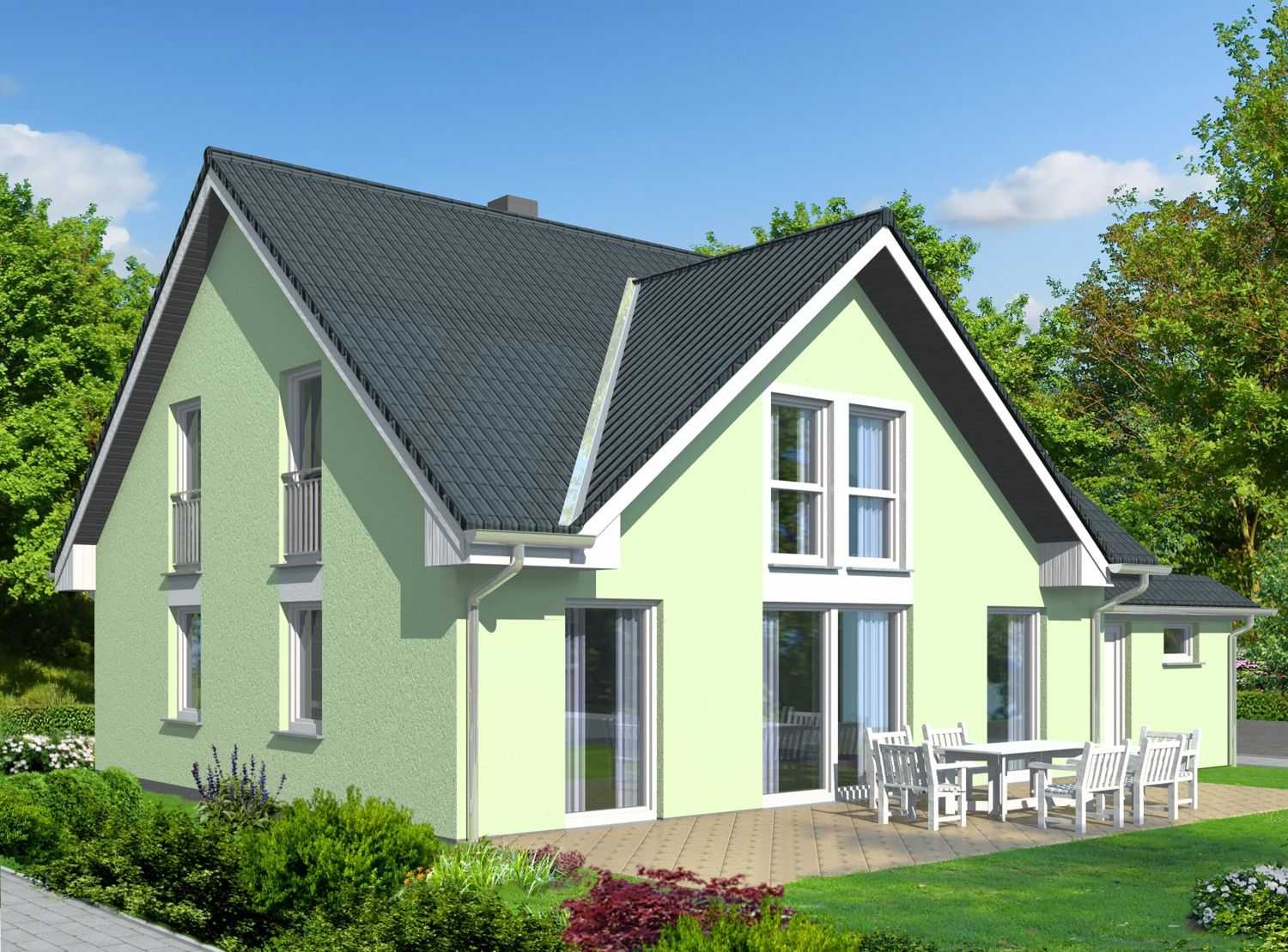 Architekturvisualisierung Terrassenfassaden eines Muster-Einfamilienhauses für die Firma BRALE (Jahr 2011)
