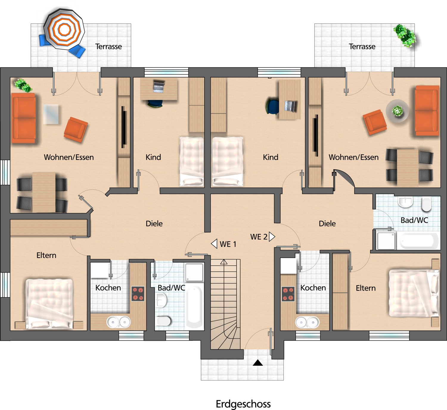 Architekturvisualisierung 2D-Grundriss