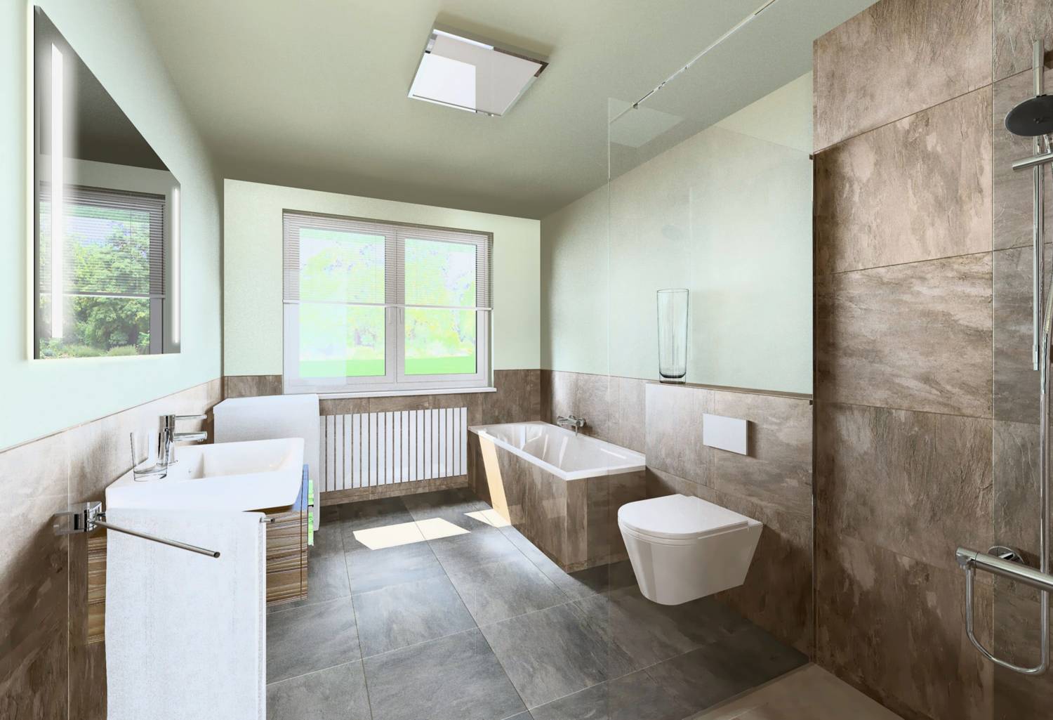 Badzimmer Home Staging als 3D-Innenraum Architekturvisualisierung für Arora UG aus Frankfurt a. Main