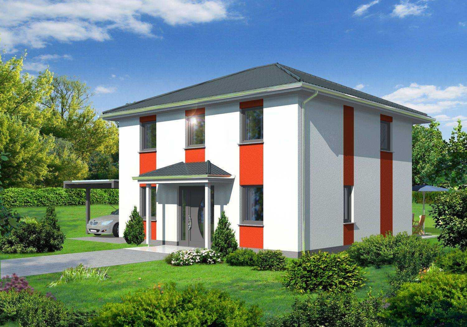 Architekturvisualisierung einer Villa mit Carport für die Firma BRALE (Jahr 2011)