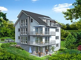 Preis für Architekturvisualisierung Mehrfamilienhaus wie abgebildet: ab 348,- €